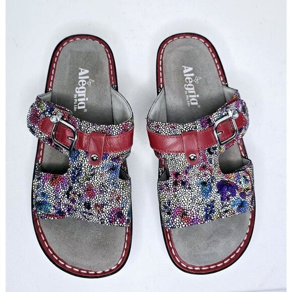 Alegria Red Sandals for Women for sale | eBay Alegria Peg-447 Women\'s Red Floral Sandals Comfort Shoes SIZE 9 EUR 39